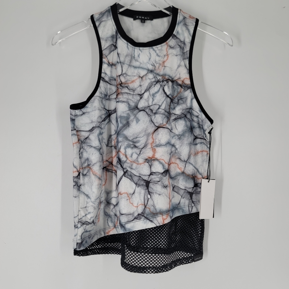 Koral Marble Print Sleeveless Workout Tank Size M NEW